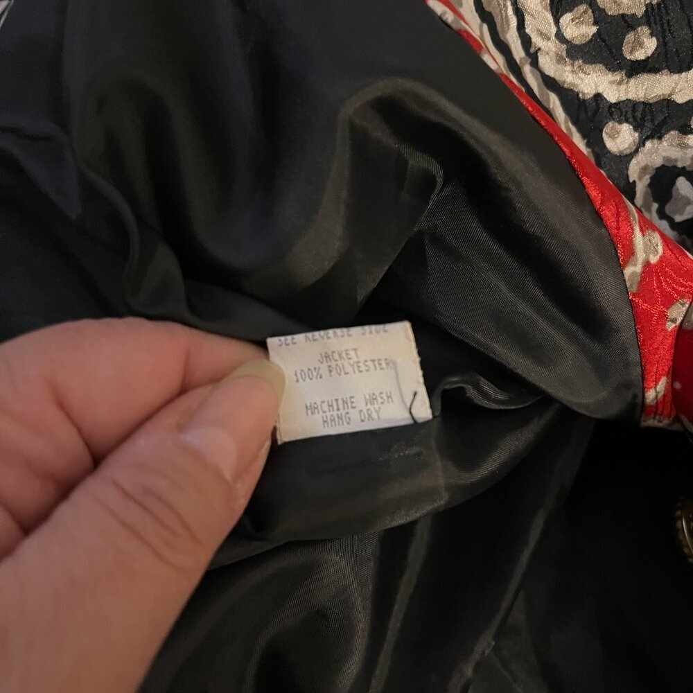 Vintage Made in USA Statement Jacket | Red Black Gold Geometric - Picture 6 of 9